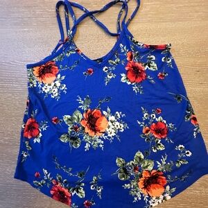 Papermoon Women’s Blue Floral Camisole Tank Size Small